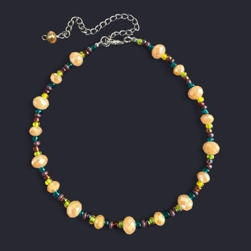Marigold Glass Bead Choker Necklace